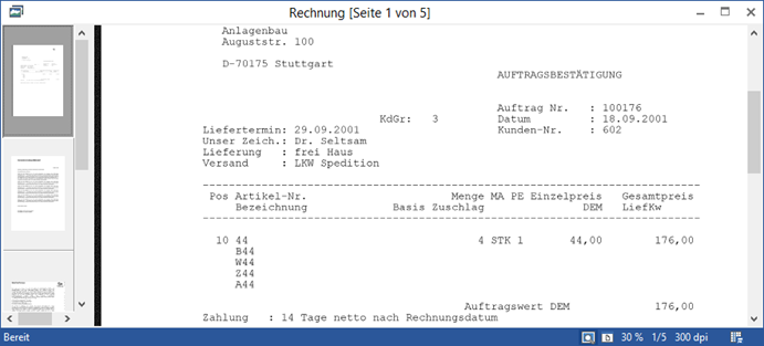 Dokumenten-Anzeigefenster